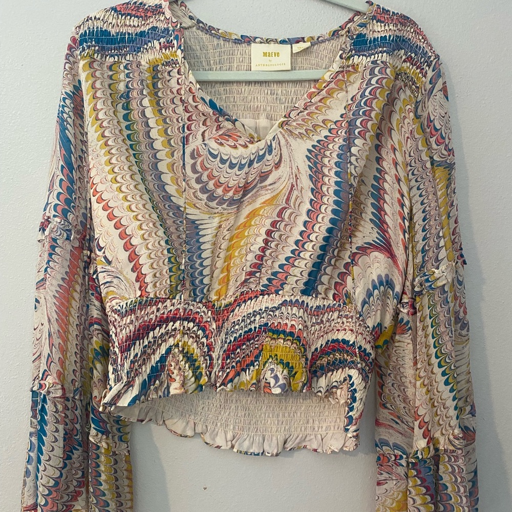 Anthropologie Flare Sleeve Blouse